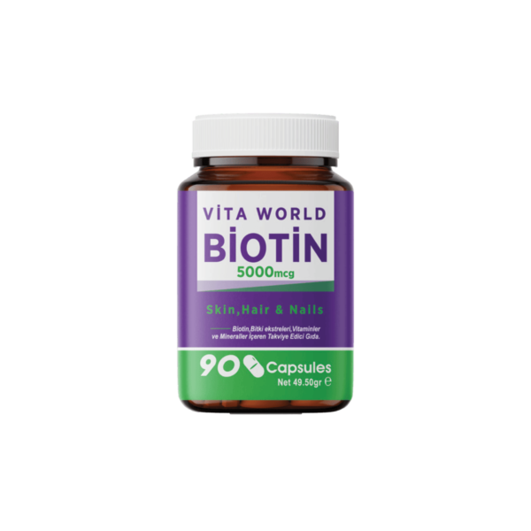 Vita World Biotin İçeren Saç, Tırnak Ve Cilt İçin Multivitamin 90 Kapsül