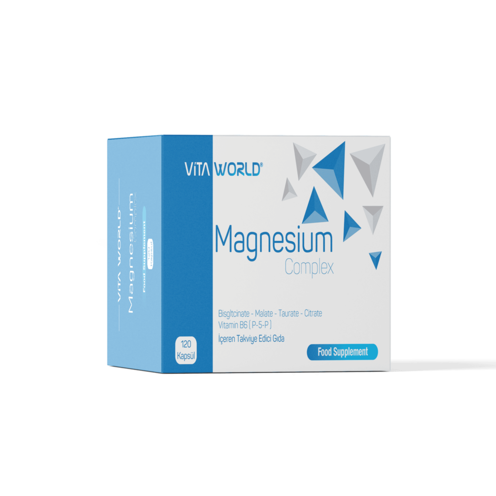 Vita World Magnezyum Complex 120 Kapsül (Taurat-Bisglisinat-Malat-Sitrat- Vit B6)(P-5-P)